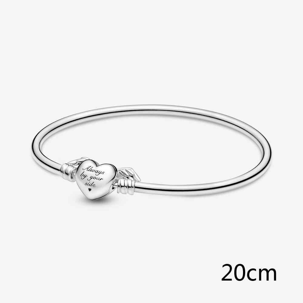 Браслеты из стерлингового серебра S925 для женщин, очаровательные браслеты с крылатыми сердечками из бисера, оригинальные роскошные ювелирные изделия своими руками