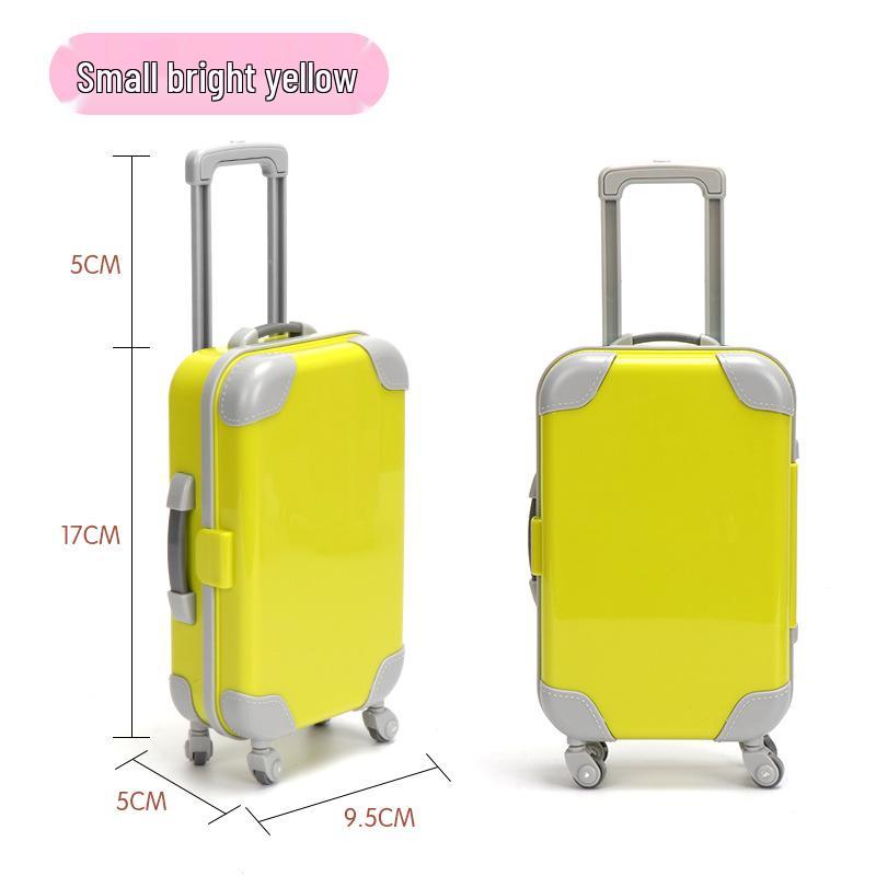 Compact Solid Color Kids Trolley Suitcase Toy with Eyelash Design for Dress-Up and Storage