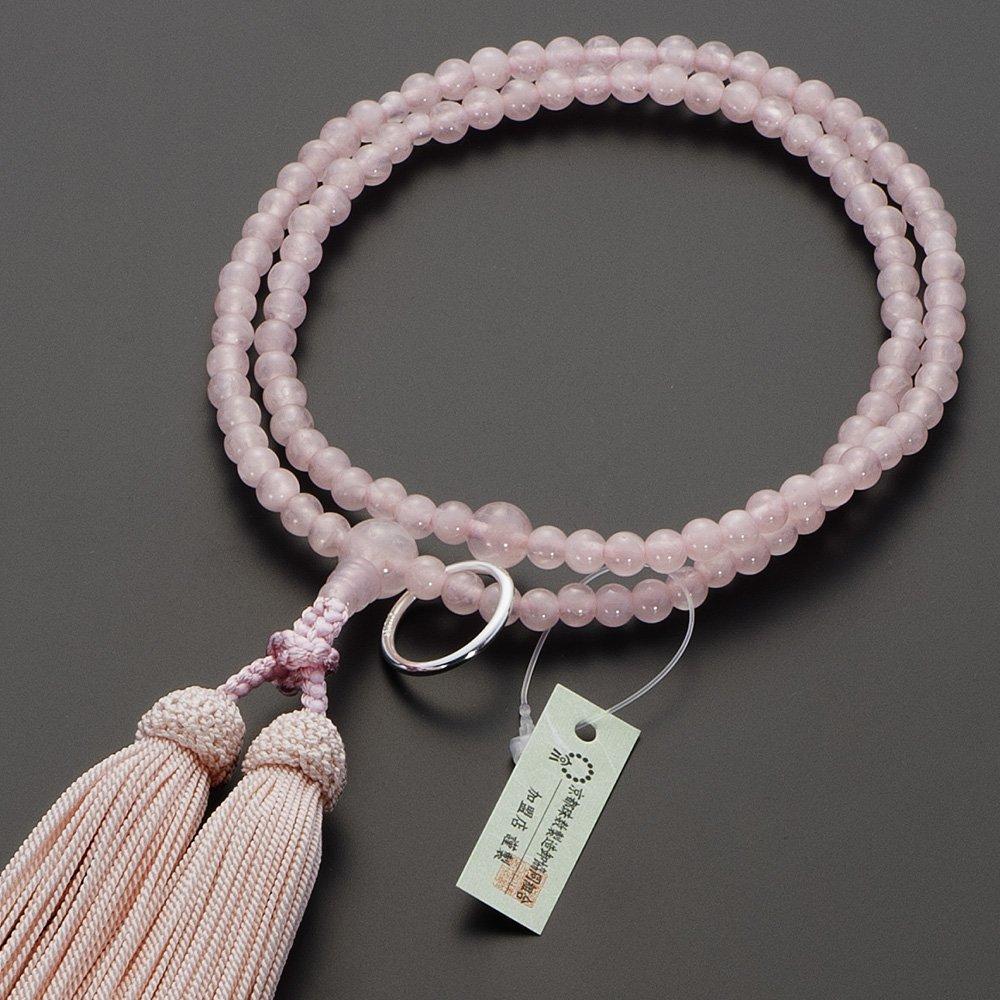 Buddhist altar shop Takita Shoten Prayer beads Soto sect authentic rosary beads Red quartz 8 inches pure silk headed tassel Kyoto rosary real rosary