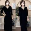 Elegant Autumn 2025 V-Neck Dress: Stylish, Age-Defying, Loose Fit, and Slimming Design