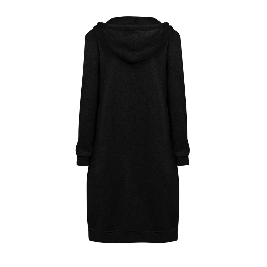 Женский свободный кардиган-свитшот на молнии, длинная куртка