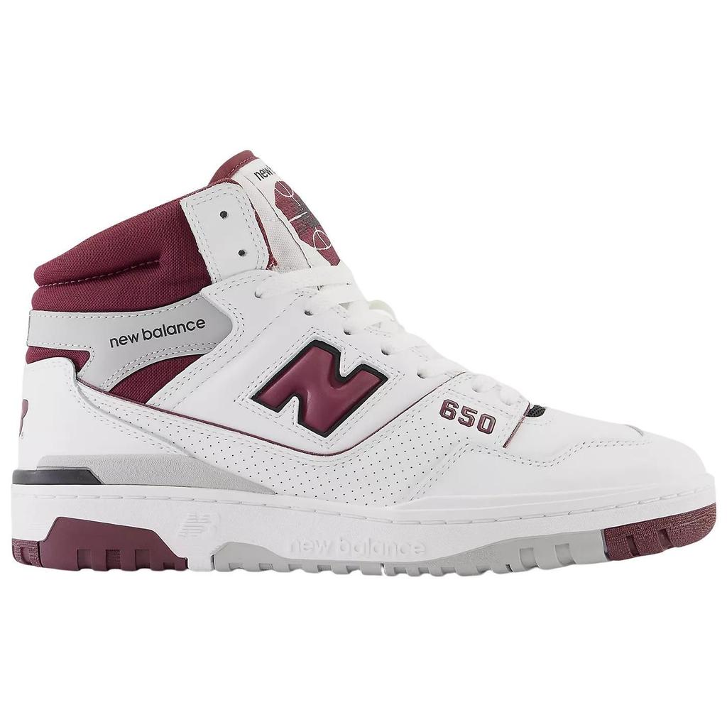 New Balance 650R Белые бордовые кроссовки унисекс Raincloud BB650RCH