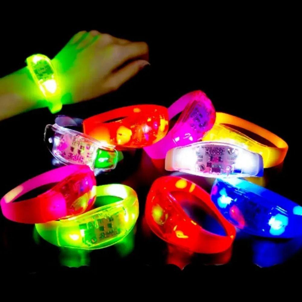 Silicone Bangle Glow Bracelets Sound Activated Flashing Wristbands Led Wristband Toys Concert