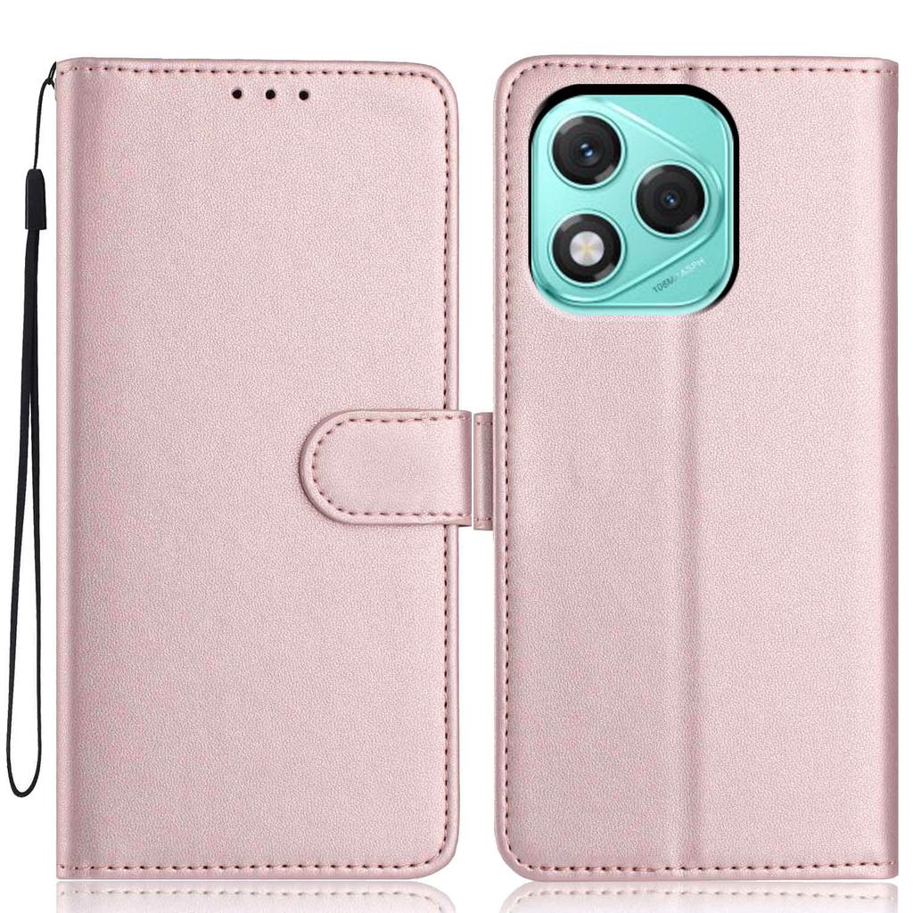 For Honor 400 Lite 5G Wallet Case with Strap/Multiple Card Slots Solid Color Leather Stand Phone Cover