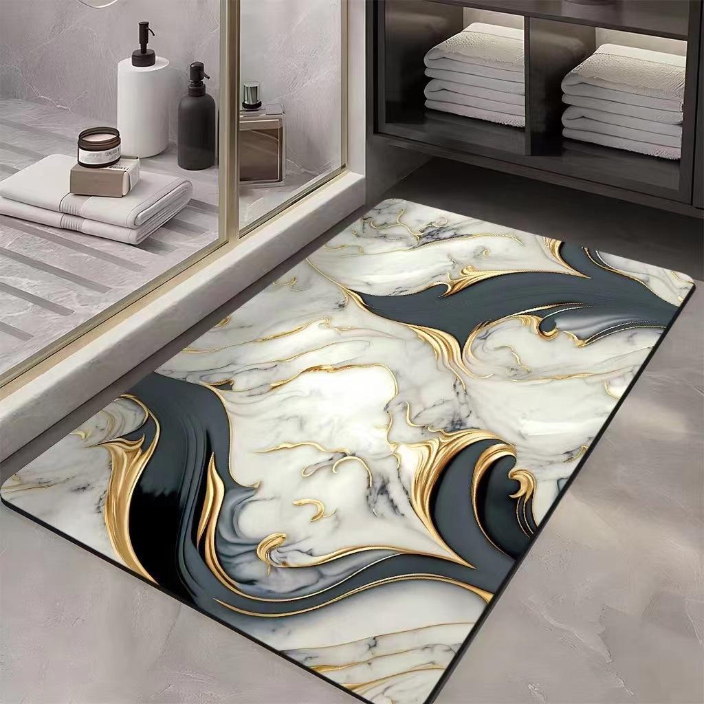 Light Luxury Marble Diatom Mud Mat Bathroom Toilet Toilet Into The Door Absorbent Non-slip Quick Dry Mat