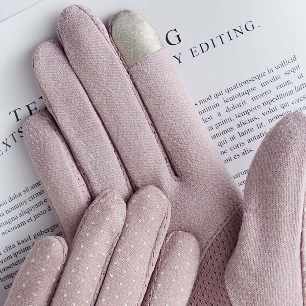 Summer Thin Dot Driving Sun Protection Gloves Short Gloves