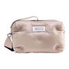 Модная повседневная сумка через плечо с аппликацией-логотипом и сборками из кожи Женские сумки Светло-коричневый SB1WB0002P4300T2086