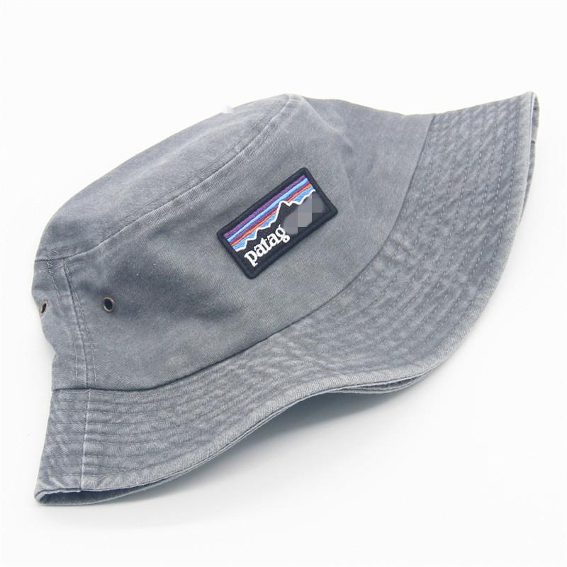 Cotton Bucket Hat With Embroidered Letters For Sun Protection And Casual Wear