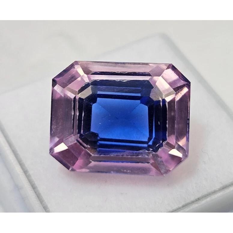 Emerald Cut Pitambari Sapphire Bi-Color 20+ Ct Fabulous Certified Gemstone