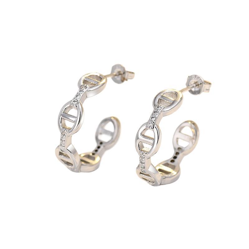 Новые серьги-гвоздики с геометрическим корпусом в виде свиного пятачка, модные, в стиле легкой роскоши, женские, маленькие