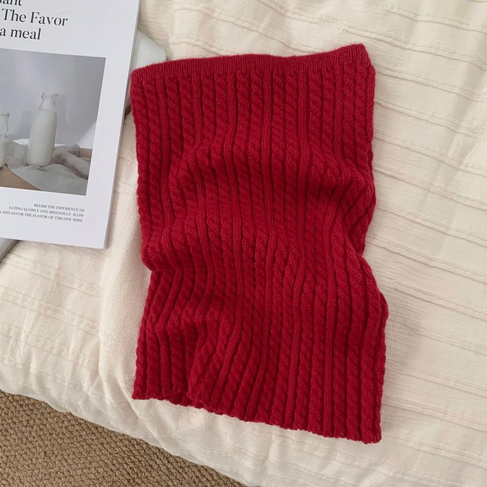 Korean Style Knitted Scarf Solid Color Pullover Wool Bib Retro Turtleneck Fake Collar  Student