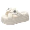 Fashion Summer Women Flower Slippers Flip-Flops Ladies Beach Shoes Wedge Heels Shoes Woman High Platform Slippers Outside Sandals 7CM