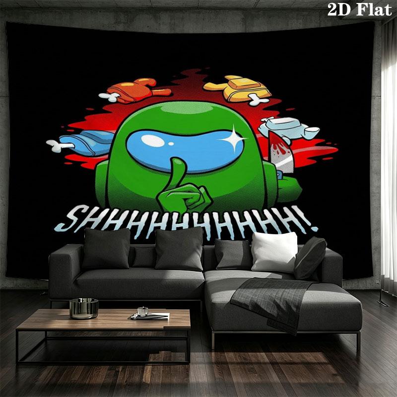 Among Us Custom Name Wall Tapestry Aesthetic Wall Hanging Printed Fabric Blanket Decorative Tapestries for Bedroom Living Room Home Decor