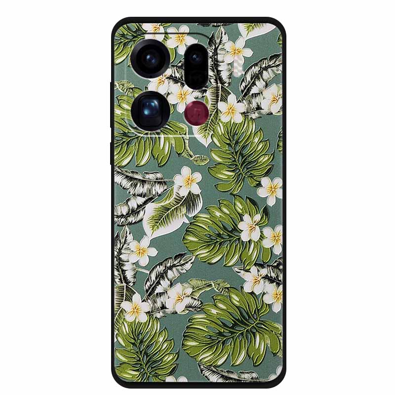 3D Чехол с цветами для Oppo Find X9 Pro 5G Чехол Тиснение Рельефный Цветочный Черный Силикон Мягкая Задняя Крышка для Oppo Find X9 Pro Чехол Funda