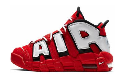 Air More Uptempo Университетский Красный Черный Белый (GS)