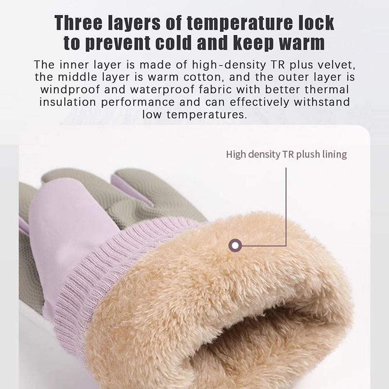 Зимние унисекс перчатки для сноуборда и лыж из искусственной кожи с нескользящим сенсорным экраном водонепроницаемые флисовые теплые перчатки для езды на мотоцикле и велосипеде