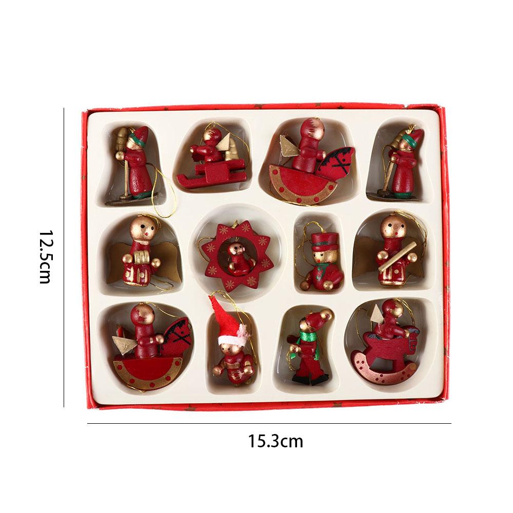 12шт деревянные подвесные подвески для рождественской елки многоразовый кулон Санта-Клауса Рождество