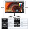 FYHXele 24 27-дюймовый монитор 2K 75 Гц QHD IPS панель ЖК-дисплей плоский игровой монитор 1 мс Дисплей HDMI DP Поддержка G-Sync AMD FREESYNC 2560*1440