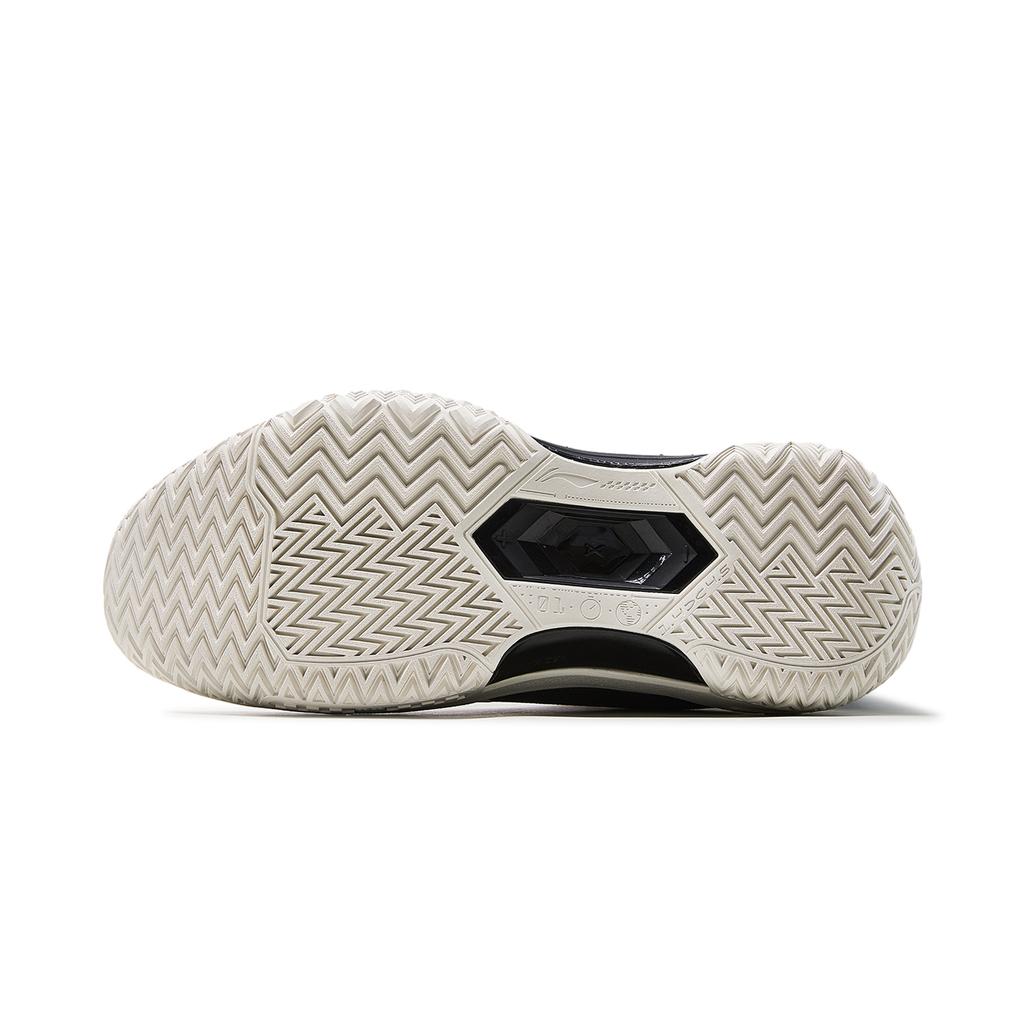 Li Ning Jie Ao, Черное Пламя Амортизация Скользкие Устойчивые к Истиранию Низкие Баскетбольные Кроссовки Мужские Черно-Белые ABFU019-6