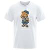 Cute Teddy Bear Salute Scoring Around Prints T Shirt Men Brand Tees Short Sleeve Retro Adult T-Shirt Summer  Harajuku  Bored Ape