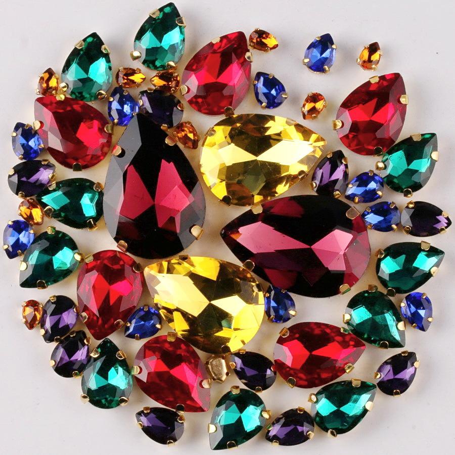 Смешанные кристаллы, стекло, пришитые вручную бриллианты, каплевидные, овальные, конский глаз, одинарный коготь, дрель, хрустальная пряжка, сделай сам, ювелирные аксессуары, стразы, пришивные бусины