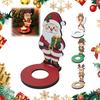 Creative Holiday Gifts for Friends Wooden Christmas Tealight Candle Holder, Santa Snowman Angel Reindeer Party Decorative Supplies Figurine,