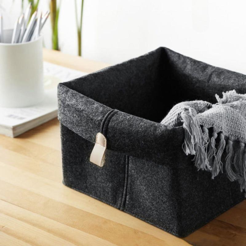 Minimalist Solid Colro Nordic Style Solid Color Felt Storage Basket Home Personalized Dormitory Bedroom Miscellaneous Boxes