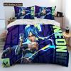 3D VALORANT Gamer Cartoon Comforter Постельное белье, пододеяльник, комплект постельного белья, пододеяльник, наволочка, комплект постельного белья размера «king-size» для мальчиков