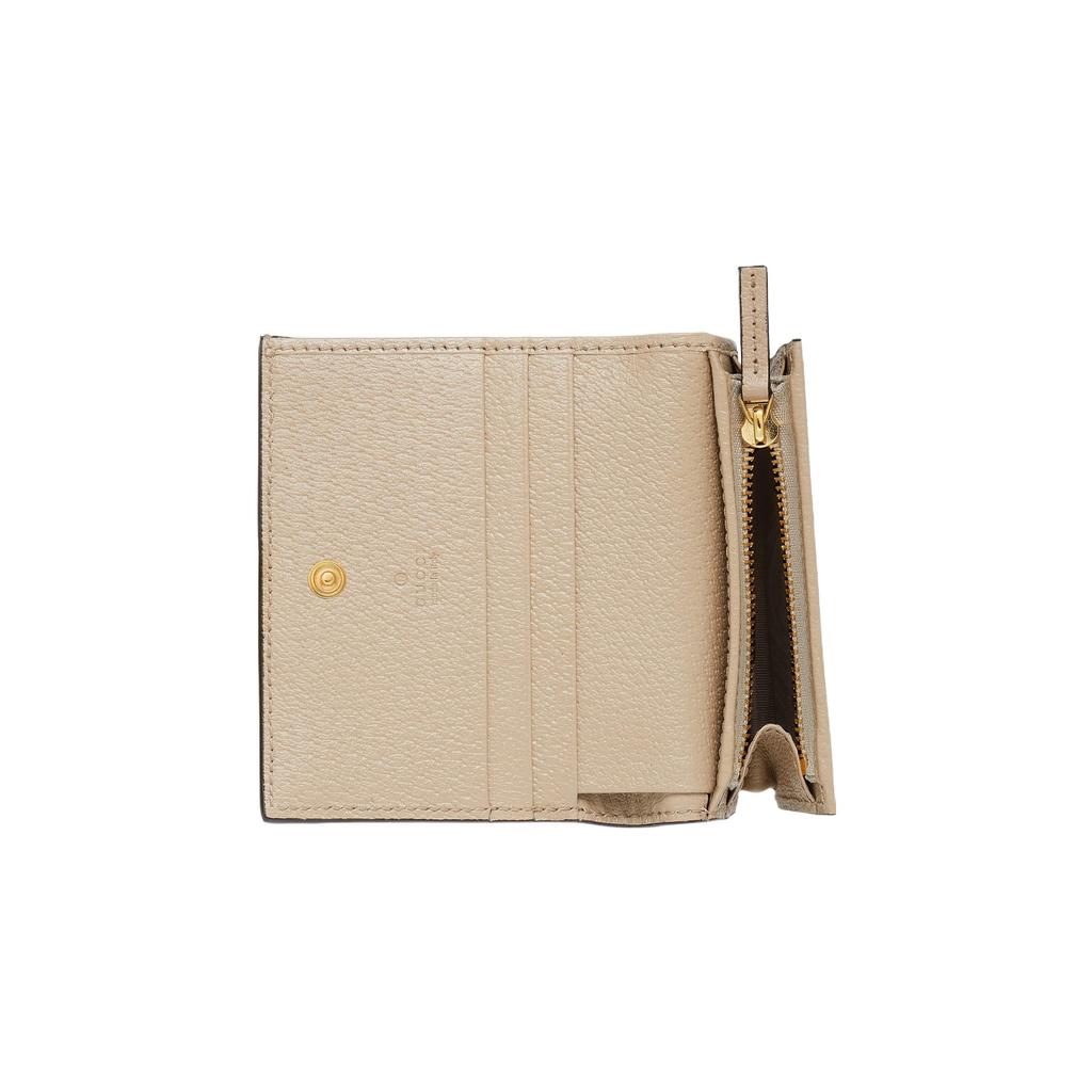 Gucci Ophidia Logo Stripe Canvas And Leather Wallet Women wallet Beige White 523155-UULAG-9682