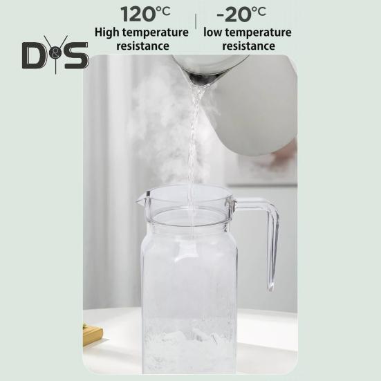 Кувшин для холодной воды 1,1 л, большая емкость, прозрачный диспенсер для напитков, герметичный кувшин с крышкой, носиком, лимонад, сок, напиток, банка для горячих и холодных напитков