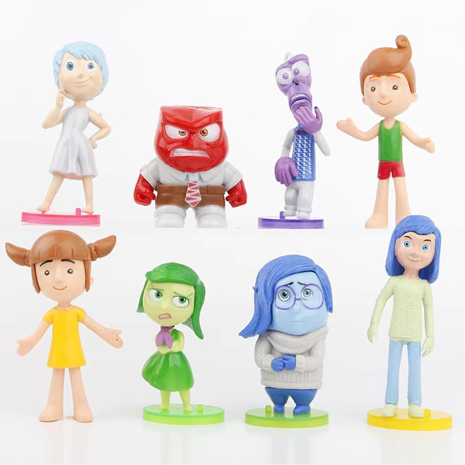 Набор из 6 шт. Игрушка Фигурка Действия Inside Out 2 Мультфильм Радость Тревога Гнев Грусть Отвращение Страх Модель Куклы Фигурки Подарок для Детей