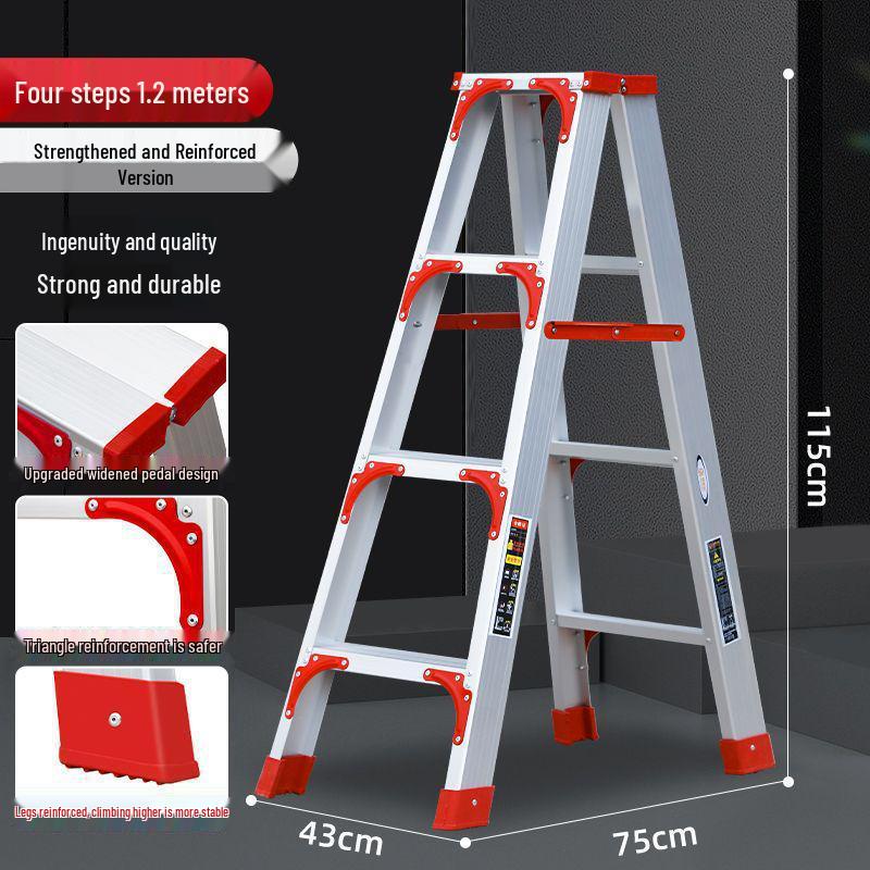 Утолщенная алюминиевая сплавная нескользящая многофункциональная складная стремянка-елочка для дома и сада