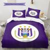 RSC Anderlecht  Узорный Комплект Постельного Белья Одеяло  Домашний Декор  Подарок (1 пододеяльник + 2 наволочки без наполнителя)