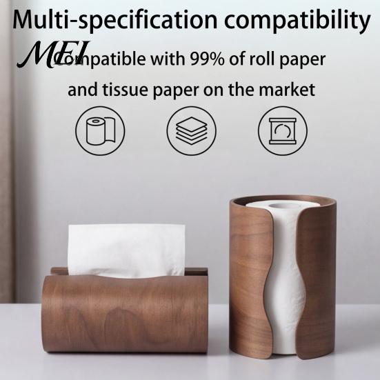 Convenient Tissue Organizer for Vanity Box Holder, Natural Wood Storage Organizer, Decorative Rectangular Sturdy Wooden Dormitory Dispenser,