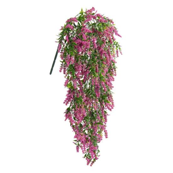 Artificial Lavender Flower UV Resistant Hanging Lavender Garland Fake Greenery Vines Plants for Indoor Oudoor Garden Porch Home Party Wedding