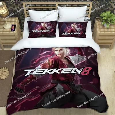 Новый комплект постельного белья Tekken 8 Односпальный Полуторный Двуспальный Queen King Размер Комплект для кровати Взрослый Детская спальня Комплекты с пододеяльником 3D Печать Игра Аниме963
