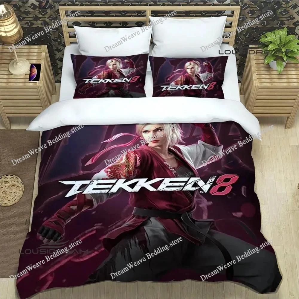 Новый комплект постельного белья Tekken 8 Односпальный Полуторный Двуспальный Queen King Размер Комплект для кровати Взрослый Детская спальня Комплекты с пододеяльником 3D Печать Игра Аниме963