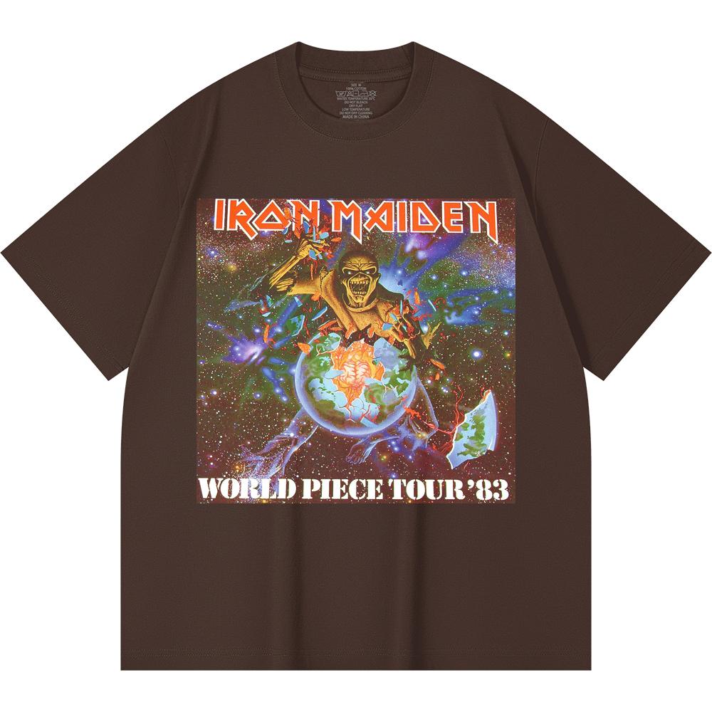 Хлопковая футболка плотностью 230 г/м² 100% Хлопок Heavy Metal Футболка с принтом рок-группы Популярная музыка Унисекс Тяжелая хлопковая футболка