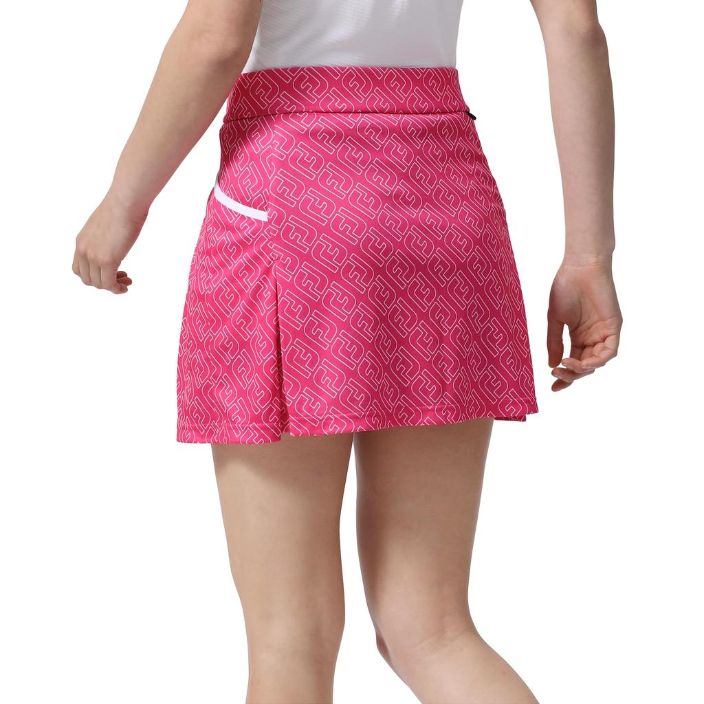FootJoy FJ Outline Print Skirt, Neo Pink, Women's, Size L, FJW-S24-P03, 82138-L
