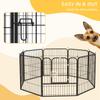 8 Panels Heavy Duty Puppy Playpen For Small And Medium Dogs Indoor And Outdoor Use Black