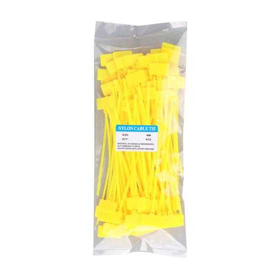100 Pcs Nylon Marker Cable Zip Ties Self-Locking Zip Tags with Write On Cord Label for Electronics Network Ethernet Wire Organization