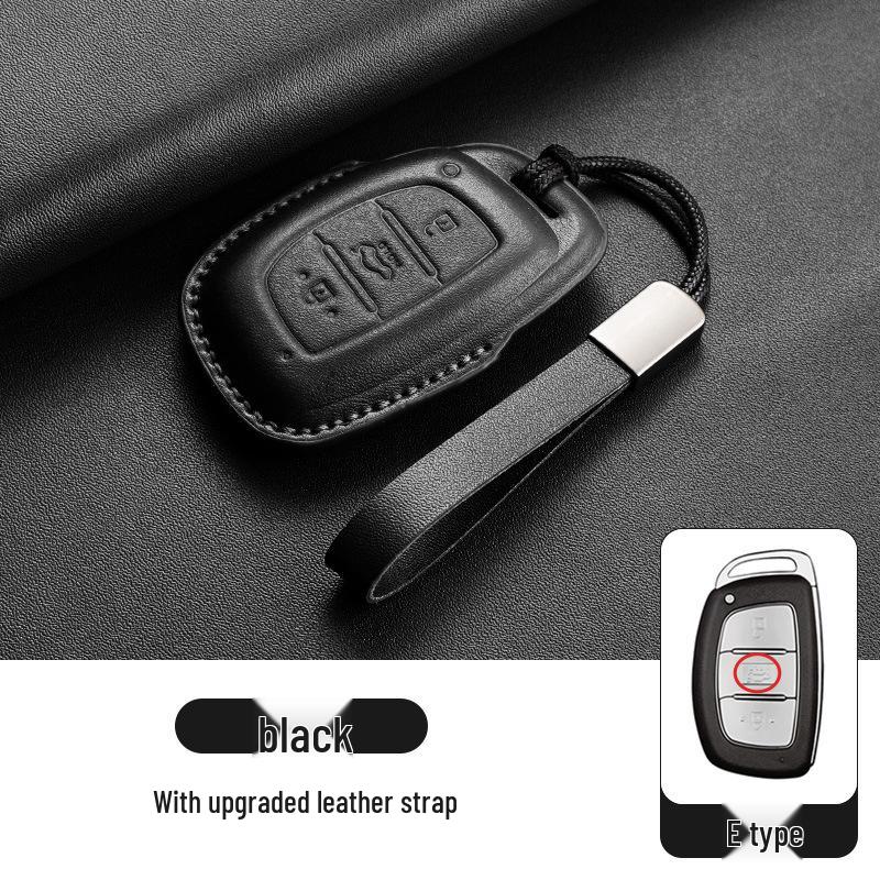 Genuine Leather Key Case for Hyundai ix35, Santa Fe, Fiesta, ix25, Elantra, Verna, Mistra