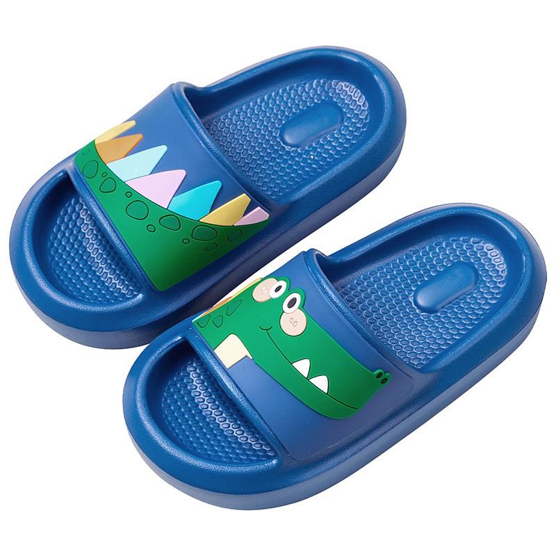Kids Slippers Boys Girls Cartoon Design Open-Back Home Bathroom Indoor Sandals