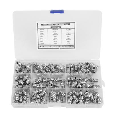 115 шт. стальной ниппель-масленка Zerk, антикоррозионный, антиржавейный, M6 x 1, M8 x 1, M10 x 1