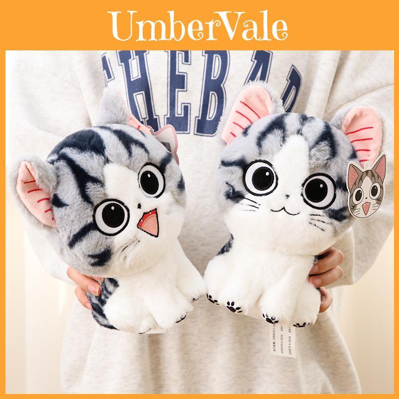 Genuine Cheese Cat Cartoon Adorable Cat Plush Toy Healing Kitten Stuffed Animal Gift For Girls Birthday Girlfriend 35cm