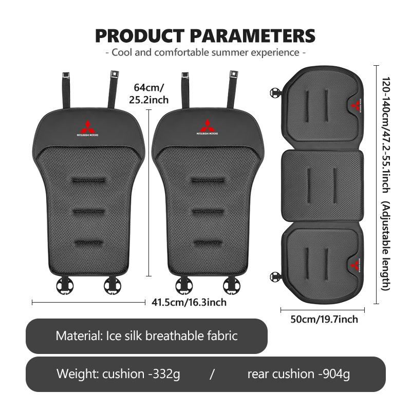 sdbf9 For Mitsubishi Car Seat Cover Ice Silk Seat Waist Cushion Covers Auto Seats Protection Pad Outlander Lancer Cross Colt Xpander