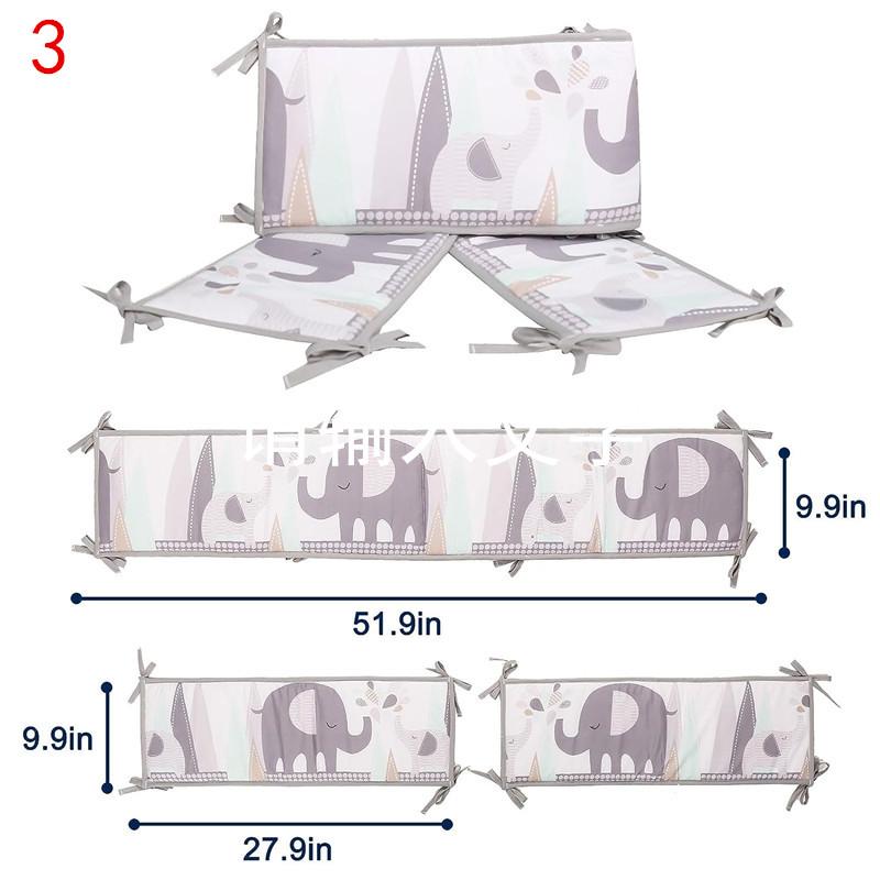 4 шт. дышащие хлопковые бортики для детской кроватки, мягкая подкладка, мягкая защита для кроватки, накладки на бампер для мальчиков и девочек