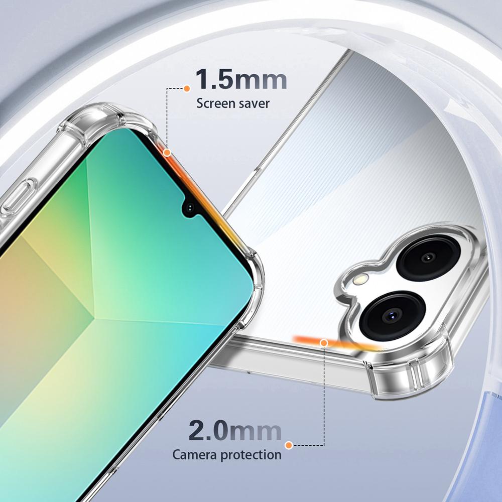 KEYSION Противоударный прозрачный чехол с четырьмя углами для Samsung A06 4G 5G Мягкий TPU+PC Прозрачная задняя крышка для телефона для Galaxy A06 5G