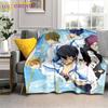 Free Iwatobi Swim Club Blankets Cartoon Printed Bedspread Blanket Anime Flannel Blankets Sofa Bed BlanketsThrow Blankets Gifts
