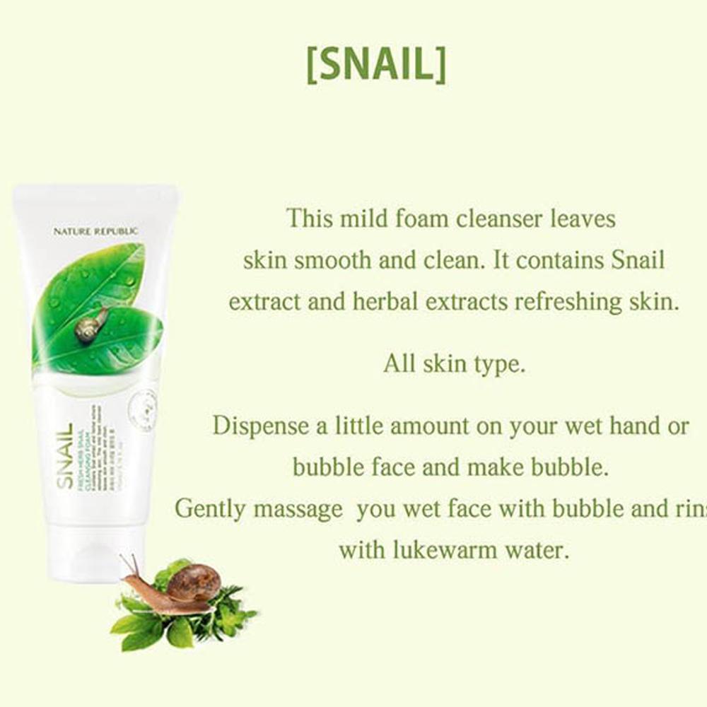 Nature Republic Очищающая пенка Fresh Herb Snail 170 мл
